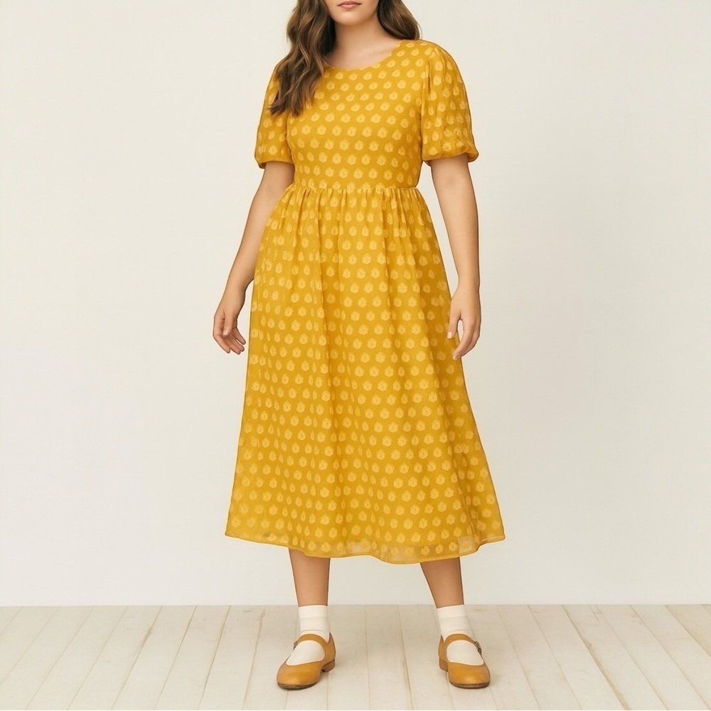 JESSAKAE Aurora Chiffon Midi Dress in Sunrise‎